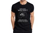 Maglietta Da Uomo Who Calls The Wolf Slogan Vichingo Valhalla Nordic Fenriswolf, Nero, M