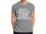 Tutti I Respiri Profondi Idioti Trattengono Il Respiro Sarcasmo Ironia Gag T-Shirt Da Uomo, Grigio, 3XL