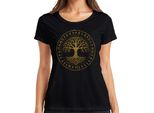 Maglietta Da Donna Yggdrasil Tree Of Life Celtic Nordic Runes Mysticism Viking, Nero, S