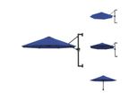 Vidaxl Ombrellone A Parete Con Asta In Metallo 300 Cm Blu - Ombrelloni E Tende Da Sole