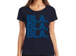 Bla Bla Bla Saying Sarcasm Humour Statement Minimal Ironic Ladies T-Shirt, Navy, Xxl
