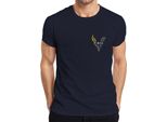 Maglietta Da Uomo Gialla Con Motivo Di Rune Vichinghe E Nodi Della Mitologia Celtica Nordica, Navy, L