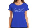 Odio Le Persone Che Dicono Sarcasmo Antisocial Minimalist Ladies T-Shirt, Blu, 3XL