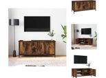 Mobile Tv Vidaxl Con Ante In Rovere Fumé 102X35X45 Cm Materiale A Base Di Legno - Mobili Tv