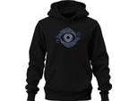 Viking Valknut Eye Raven Knot Pattern Norse Mythology Unisex Felpa Con Cappuccio, Nero, Xl