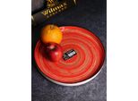 Piatto Wilmax 28 Cm Rotondo In Porcellana, Collezione Spiral, Rosso WL-669220/A