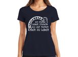 In Piedi Per Morire Che In Ginocchio Per Vivere Maglietta Da Donna Ragnar Con Teschio Vichingo, Navy, Xxl