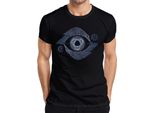 Maglietta Da Uomo Viking Valknut Eye Raven Knot Pattern Norse Mythology, Nero, S