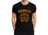Maglietta Valhalla Viking Skull Helmet Axes Norse Mythology Runes Uomo, Nero, 3XL