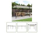 The Living Store Pergola Con Tetto Scorrevole Crema 589X292X230 Cm