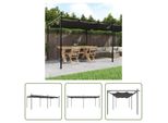 The Living Store Pergola Con Tetto Scorrevole Antracite 589X292X230 Cm