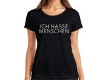 Odio Le Persone Che Dicono Sarcasmo Antisocial Minimalist Ladies T-Shirt, Nero, Xl