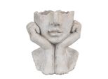 Clayre & Eef Vaso Per Fiori Da Interno Donna 17X14X18 Cm Pietra Grigia