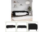 The Living Store Letto Da Giorno Nero 80X200 Cm In Velluto