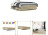 The Living Store Giroletto Con Led Rovere Sonoma 140X190 Cm Materiale In Legno