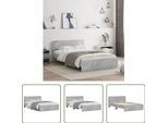 The Living Store Struttura Letto Con Testiera In Cemento Grigio 120X200 Cm