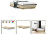 The Living Store Struttura Letto Con Led Rovere Sonoma 90X200 Cm