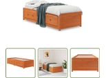 The Living Store Letto Da Giorno Senza Materasso Marrone Cera 90X200 Cm In Legno Di Pino Massiccio
