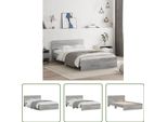 The Living Store Struttura Letto Con Testiera Grey Sonoma 120X190 Cm