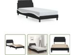 The Living Store Struttura Letto Con Testiera Bianca E Nera 90X200 Cm In Ecopelle