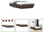 The Living Store Struttura Letto Con Led Effetto Rovere Marrone 90X190 Cm