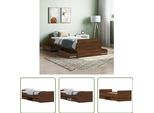 The Living Store Giroletto Con Testiera E Pediera In Rovere Marrone 75X190 Cm