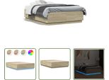 The Living Store Struttura Letto Con Led Rovere Sonoma 120X190 Cm Materiale Legno