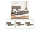 The Living Store Struttura Letto Con Testiera In Tessuto Tortora 160X200 Cm
