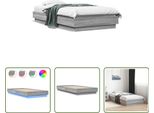 The Living Store Struttura Letto Con Led Grigio Rovere Sonoma 75X190 Cm