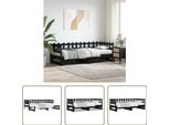 The Living Store Letto Da Giorno Allungabile Nero 2X(90X190) Cm In Legno Di Pino Massiccio
