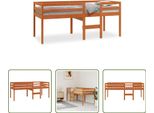The Living Store Letto A Soppalco Marrone Cera 75X190 Cm In Legno Di Pino Massiccio