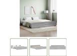 The Living Store Struttura Letto Con Testiera E Pediera Grey Sonoma 180X200 Cm