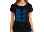 Bla Bla Bla Saying Sarcasm Humour Statement Minimal Ironic Ladies T-Shirt, Nero, Xxl