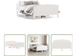 The Living Store Letto In Legno Massiccio Con Testiera Bianco 120X190 Cm Pino