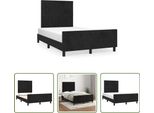 The Living Store Struttura Letto Con Testiera Nera 120X190 Cm In Velluto
