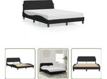 The Living Store Struttura Letto Con Testiera Nera 140X200 Cm In Velluto
