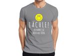 Maglietta Da Uomo Smile You Can't Kill Them All Black Humour Smiley, Grigio, S