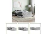 The Living Store Struttura Letto Con Testiera E Pediera In Cemento Grigio 90X200 Cm