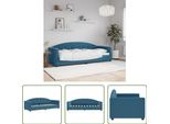 The Living Store Lettino Da Giorno In Velluto Blu 80X200 Cm
