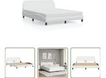 The Living Store Struttura Letto Con Testiera Bianca 160X200 Cm In Ecopelle