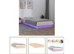 The Living Store Letto In Legno Massiccio Con Illuminazione A Led 100X200 Cm