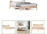 The Living Store Letto In Legno Massiccio Con Testiera 150X200 Cm In Pino