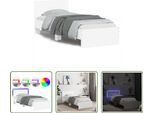 The Living Store Struttura Letto Con Testiera E Luci Led Bianche 90X200 Cm