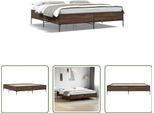 The Living Store Struttura Letto In Rovere Marrone 180X200 Cm Materiale Legno Metallo