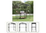 The Living Store Padiglione Barbecue Con Ripiani Laterali Antracite 210X114X230 Cm Acciaio