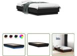 The Living Store Struttura Letto Con Led Nero 75X190 Cm