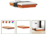 The Living Store Letto In Legno Massiccio Con Illuminazione Led Marrone Cera 140X200 Cm Pino