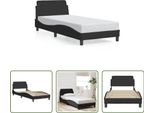 The Living Store Struttura Letto Con Testiera Nera 80X200 Cm In Velluto