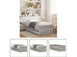 The Living Store Struttura Letto Con Cassetti Grey Sonoma 90X190 Cm