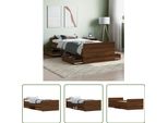 The Living Store Giroletto Con Testiera E Pediera In Rovere Marrone 90X200 Cm